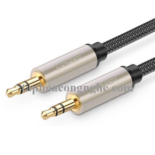 Ugreen 40785 10M màu Đen Cáp âm thanh 2 đầu 3.5mm dương đầu bọc kim loại cao cấp AV125 30040785